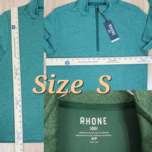 NWT Rhone commuter 1/4 zip long sleeve knit pullover sweater trekking green